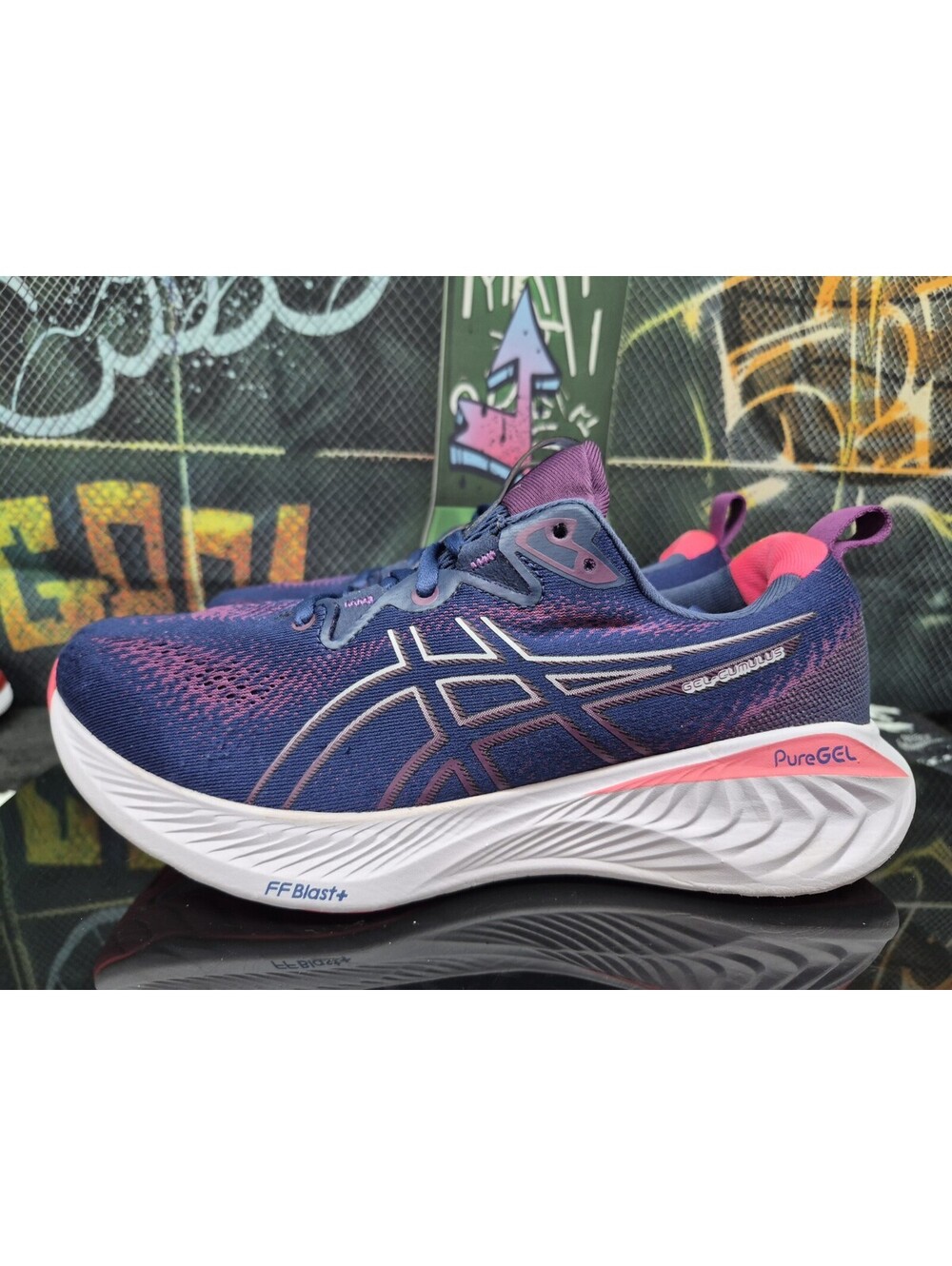 Asics Gel Cumulus 25 Womens Size 9 W Blue Pink Athletic Running Shoes Sneakers